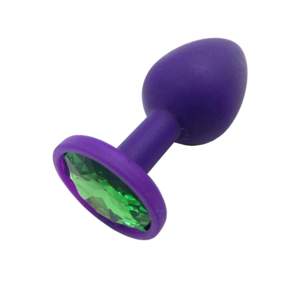 Green Silicone Princess Jeweled butt plug