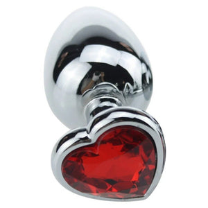 Large Rose Red Heart Steel Butt Plug