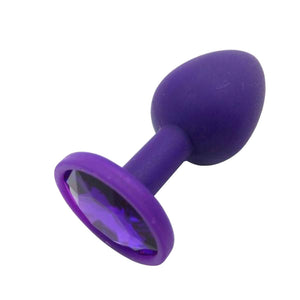 Purple Silicone Princess Jeweled butt plug