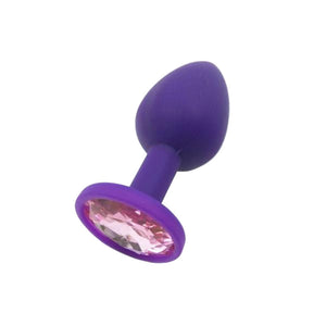 Pink Silicone Princess Jeweled butt plug