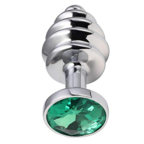 Green Princess Jeweled Steel Butt Plug