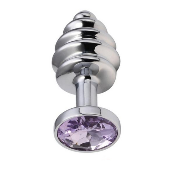 Light Purple Jeweled Princess Steel Butt Plug